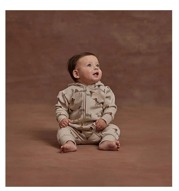 Hooded Fleece Rompers - Zipper Jumpsuit - Just Kidding Store