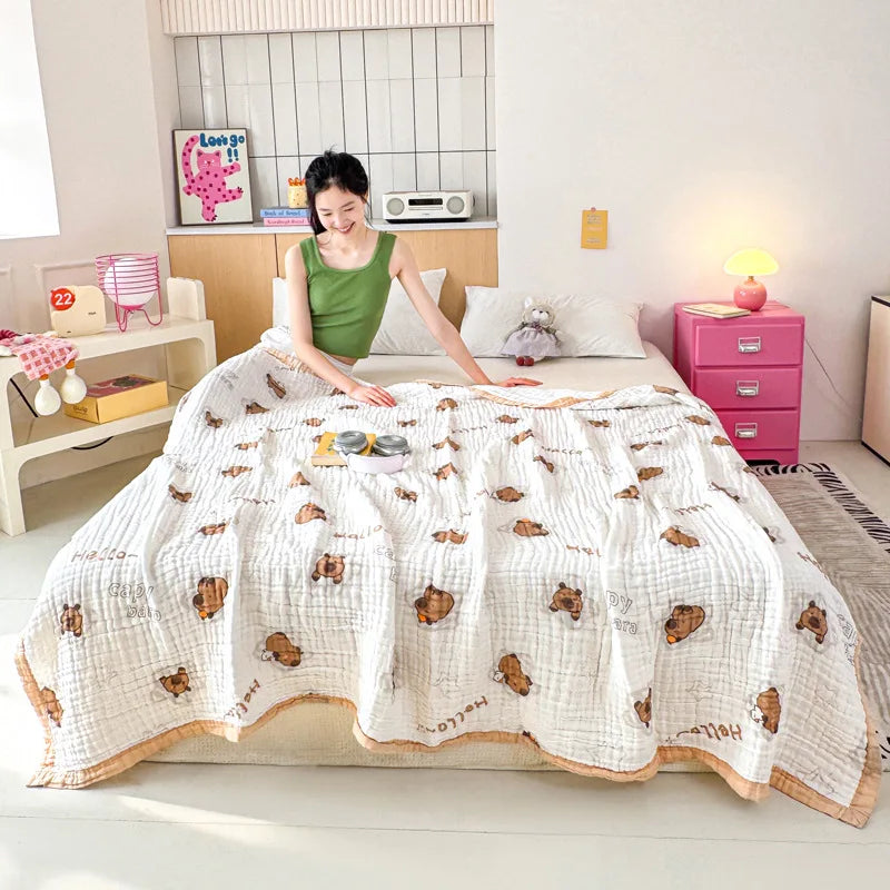 Pure Cotton Six Layer Muslin Blanket - Just Kidding Store