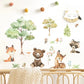 Watercolor Woodland Cartoon Animals Wall Decal - Just Kidding Store