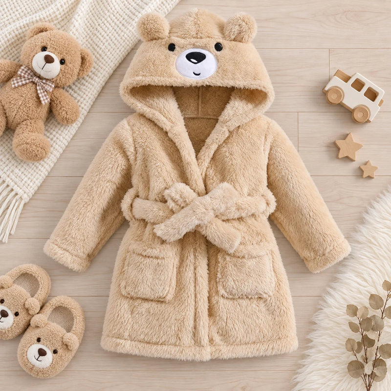 Cozy Beige Bear Winter Robe - Just Kidding Store