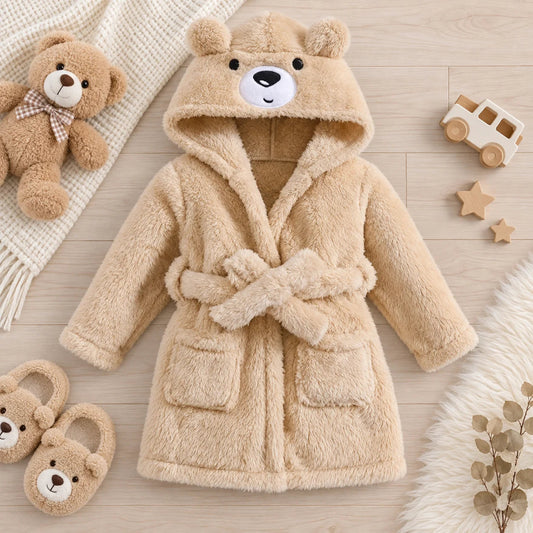Cozy Beige Bear Winter Robe - Just Kidding Store