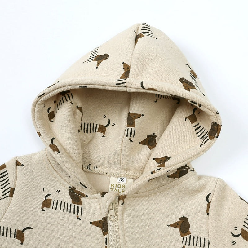 Hooded Fleece Rompers - Zipper Jumpsuit - Just Kidding Store