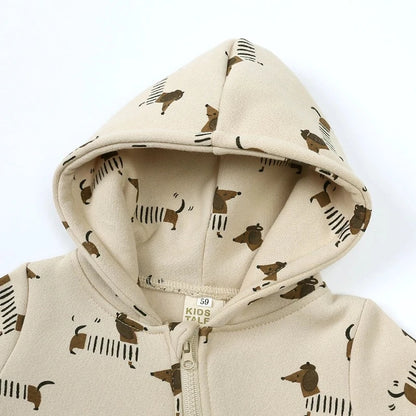 Hooded Fleece Rompers -  Zipper Jumpsuit - Just Kidding Store