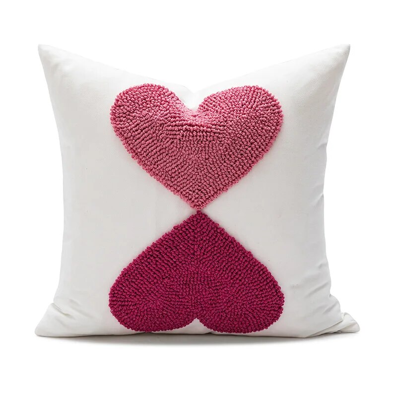 Love Hearts Tufted Pillow Covers - Just Kidding Store
