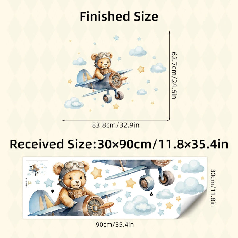 Aviator Bear Wall Decals - Just Kidding Store