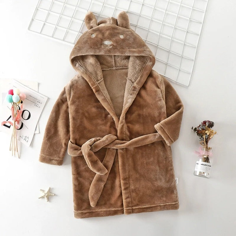 Hooded Flannel Childrens Dressing Gown - Just Kidding Store