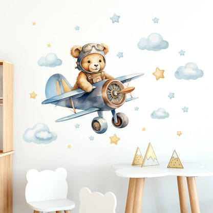 Aviator Bear Wall Decals - Just Kidding Store