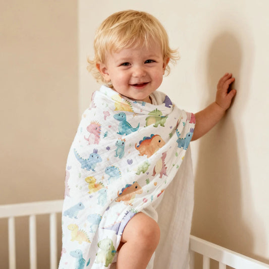 6 Layers Soft Cotton Muslin Swaddle Blanket  - Just Kidding Store