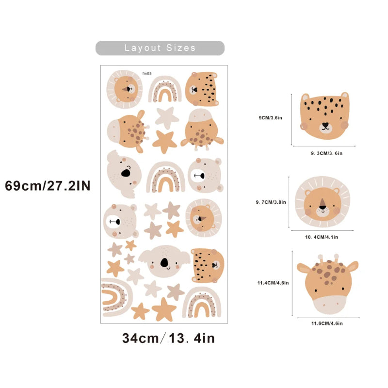Pastel Stars and Rainbow Wall Stickers - Just Kidding Store