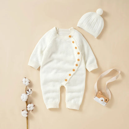 Cozy Button Knit Romper Set - Just Kidding Store