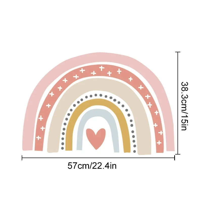 Rainbow Hearts Wall Stickers - Just Kidding Store