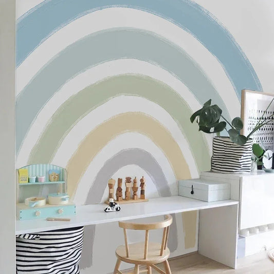 Pastel Watercolor Rainbow Fabric Wall Decal - Just Kidding Store