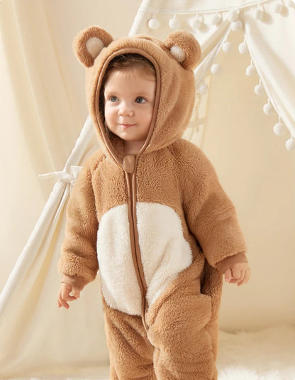Animal Coral Fleece Baby Toddle Jumpsuit - Just Kidding Store