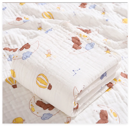 6 Layers Cotton Muslin Swaddle Blanket - Just Kidding Store