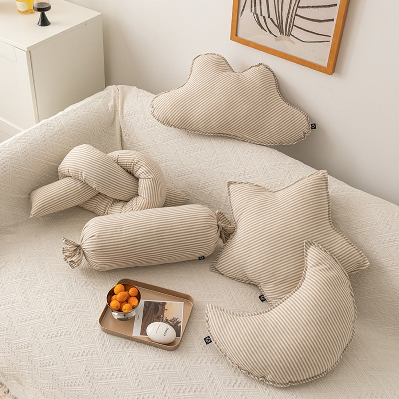 Cotton Linen Stripe Pillow - Just Kidding Store