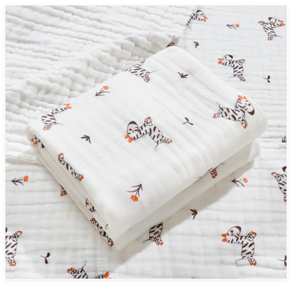 6 Layers Cotton Muslin Swaddle Blanket - Just Kidding Store