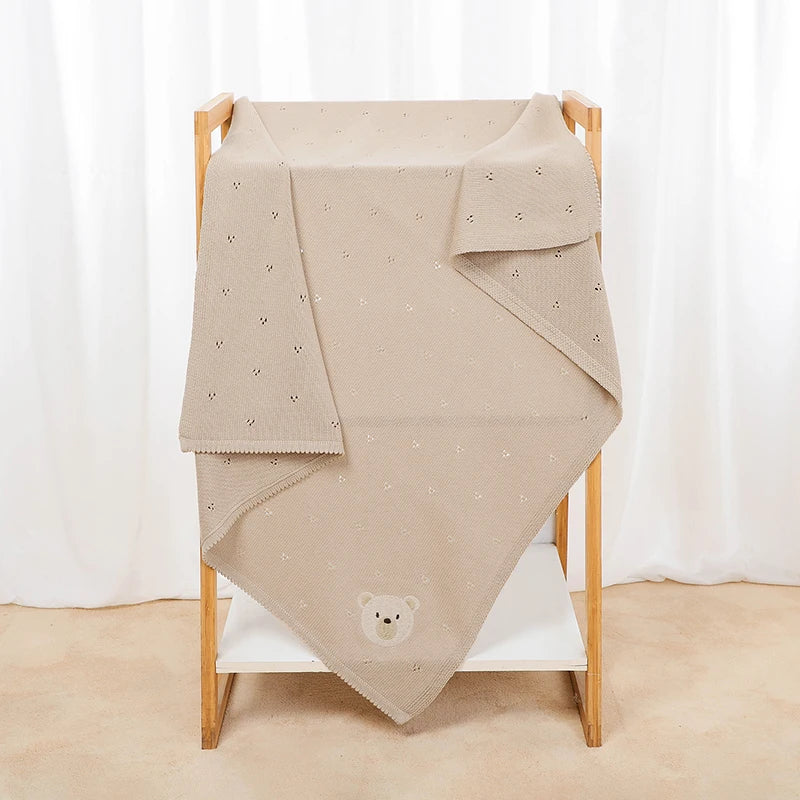 Teddy Dreams Cotton Knit Blanket - Just Kidding Store