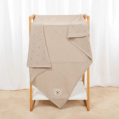 Teddy Dreams Cotton Knit Blanket - Just Kidding Store