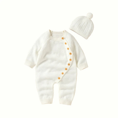 Cozy Button Knit Romper Set - Just Kidding Store