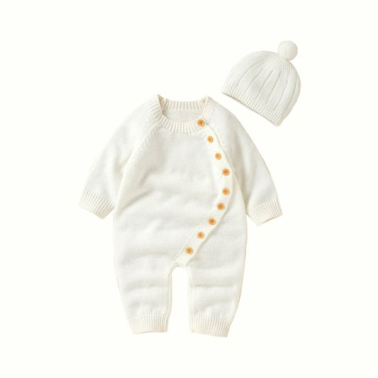 Cozy Button Knit Romper Set - Just Kidding Store