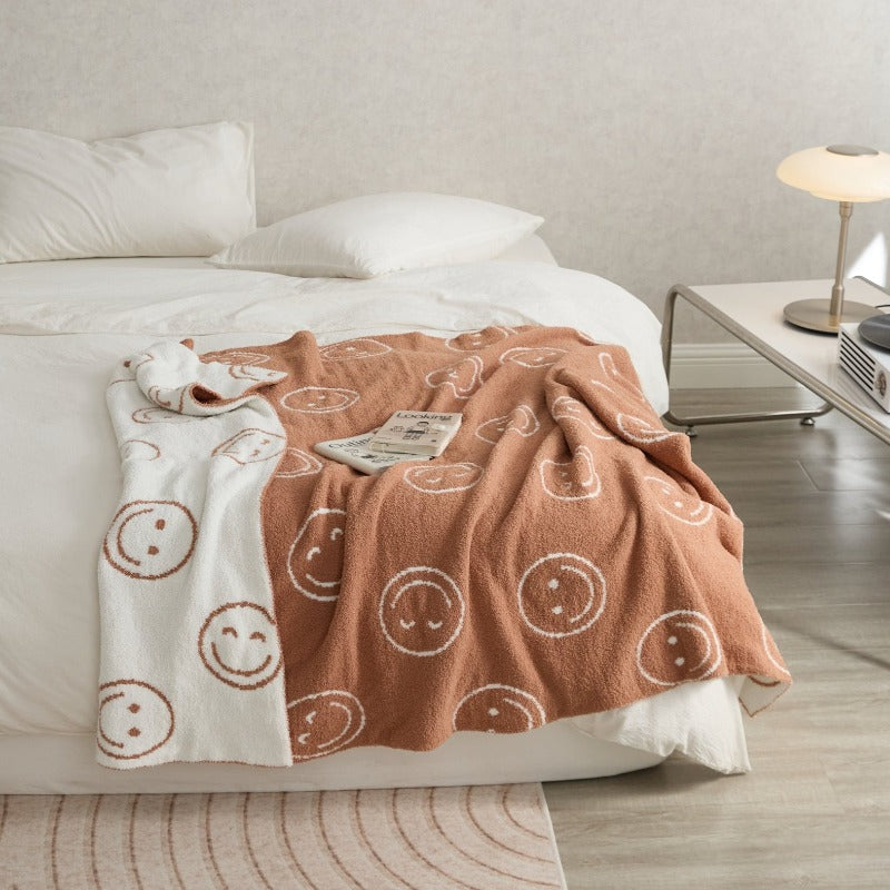 Smiley Face Double Sided Blanket - Just Kidding Store