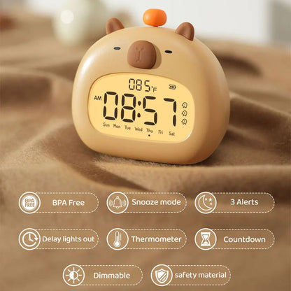 Capybara LED Alarm Clock Night Light - Just Kidding Store