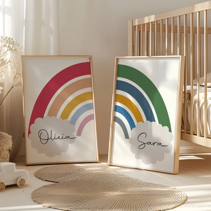 Personalized Sibling Rainbow Canvas Prints Set - Just Kidding Store