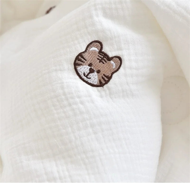 Embroidered Winter Thick Muslin Cotton Bed Cover - Just Kidding Store