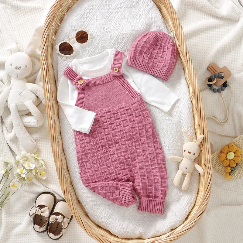 Sleeveless Waffle Knitted Jumpsuit Set - Just Kidding Store