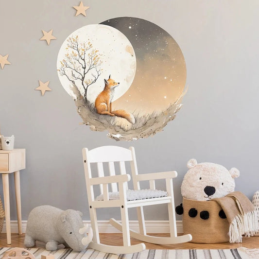 Moon Fox Wall Decal - Just Kidding Store