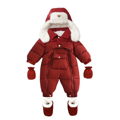 Thick Hooded Snowsuit Set Baby Infant Toddler - Just Kidding Store