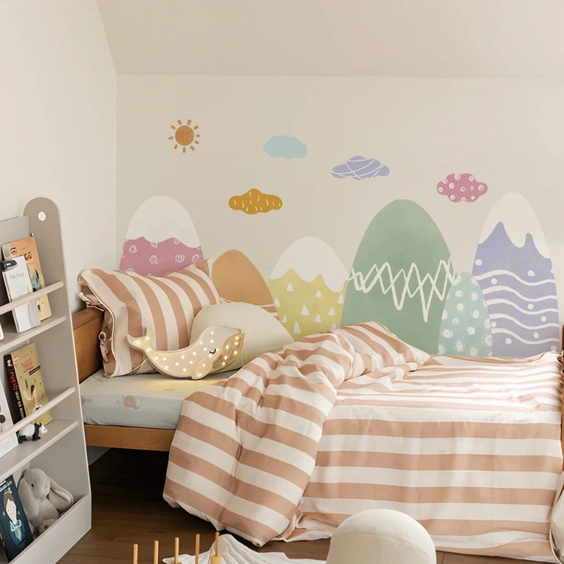 Colourful Mountains Fabric Wall Nursery Playroom Stickers - Just Kidding Store