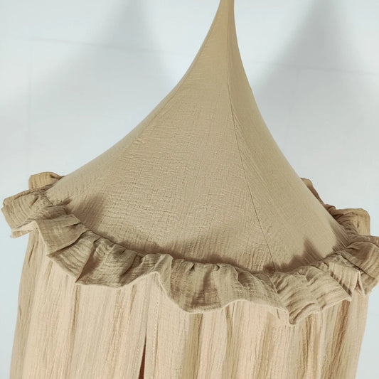 OEKO-Tex Premium Muslin Cotton Canopy With Frills - Just Kidding Store