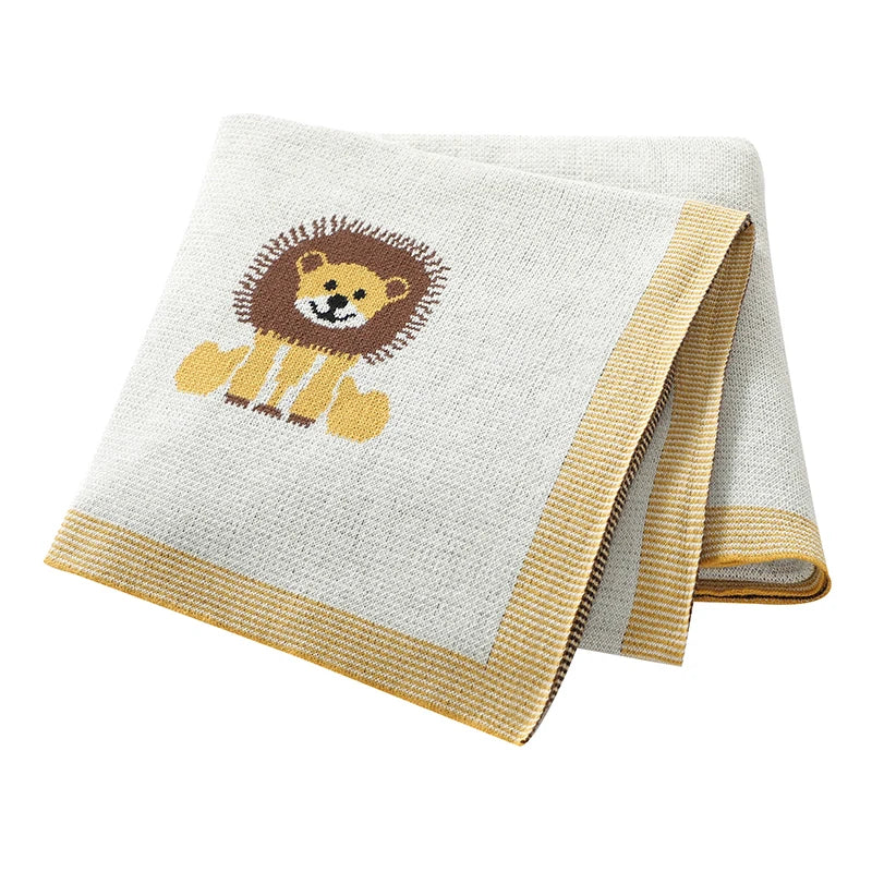 Baby Lion Cotton Knitted Blanket - Just Kidding Store