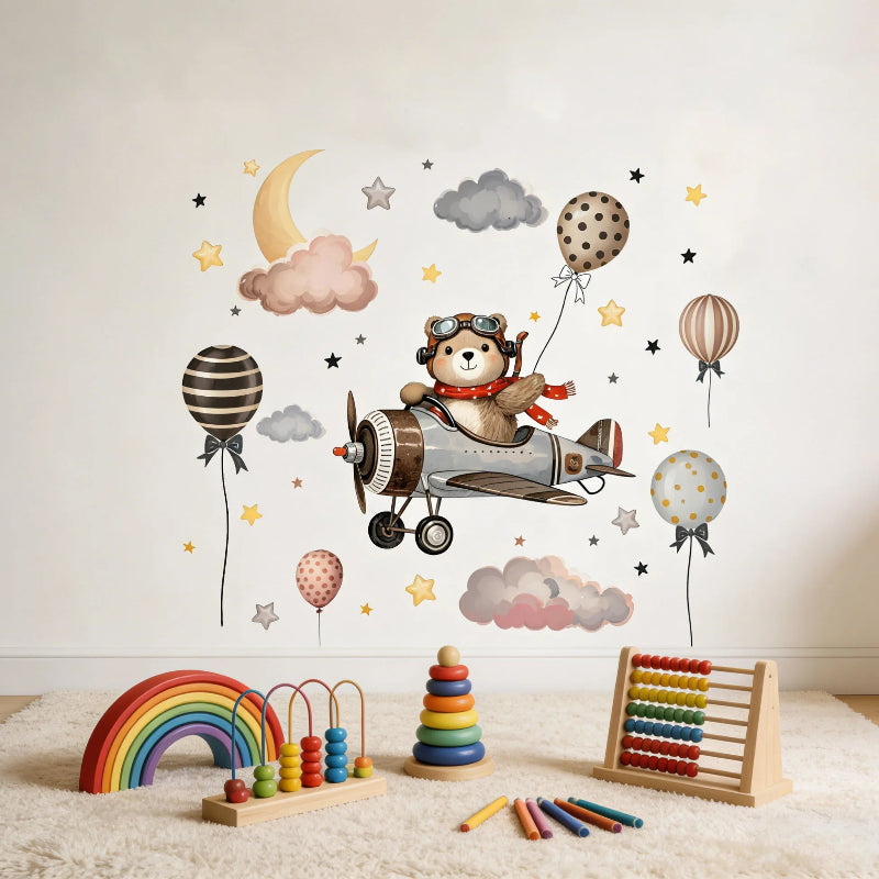 Bear Pilot Wall Decal - Just Kidding Store