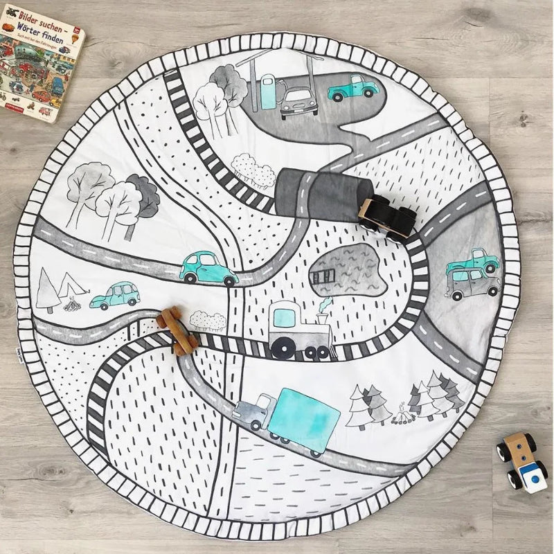 Road Map Mat Road Map Play Mat - Just Kidding Store