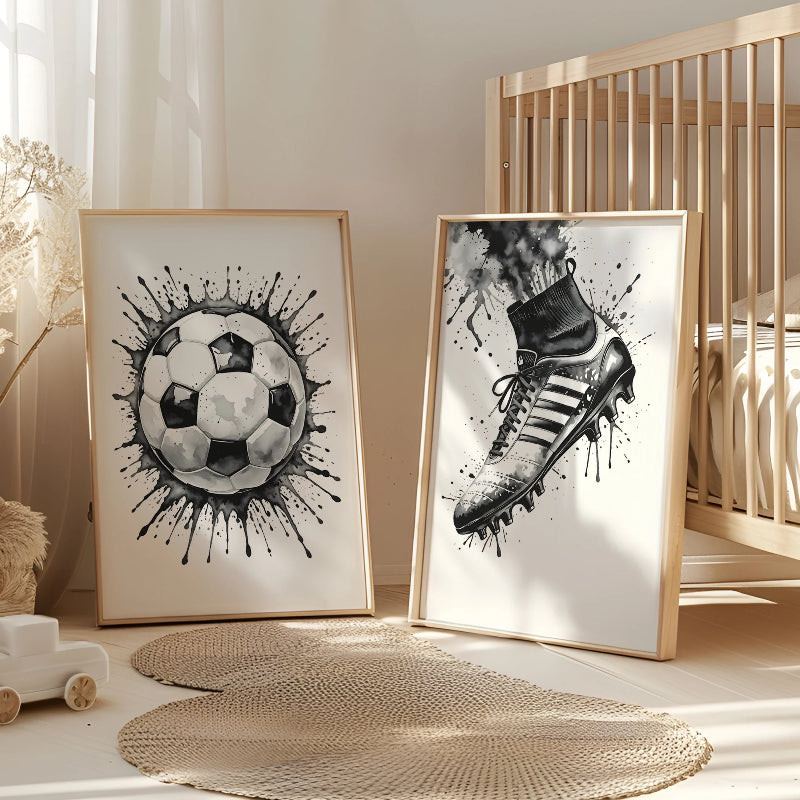 3pcs Personalized Custom Name Football Canvas Poster - Just Kidding Store