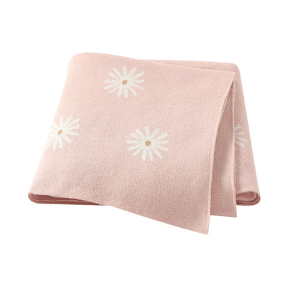 Daisy Cotton Knitted Baby Nursery Blanket - Just Kidding Store