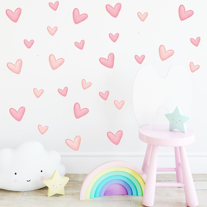 Blush Pink Hearts Wall Decals - Just Kidding Store