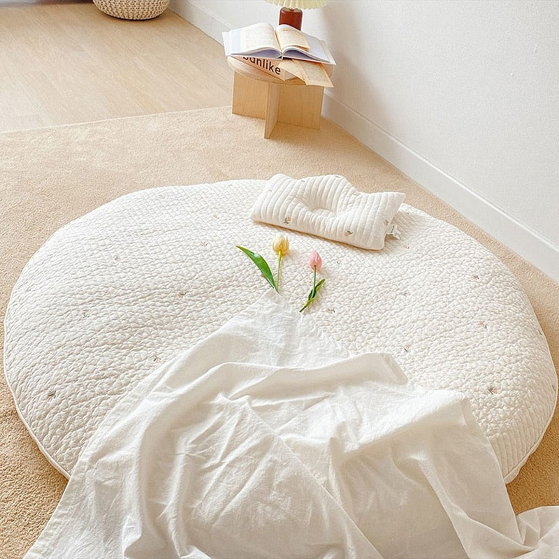 Round Embroidered Padded Baby Play Mat - Just Kidding Store