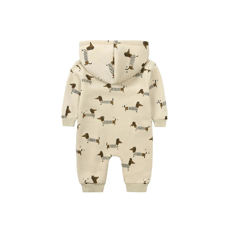 Hooded Fleece Rompers -  Zipper Jumpsuit - Just Kidding Store