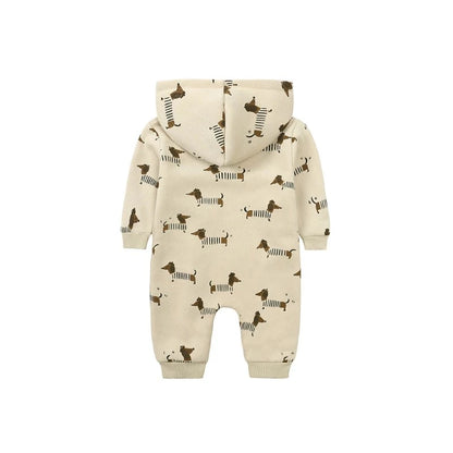 Hooded Fleece Rompers -  Zipper Jumpsuit - Just Kidding Store