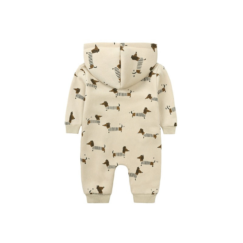 Hooded Fleece Rompers - Zipper Jumpsuit - Just Kidding Store