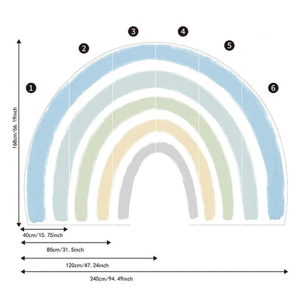 Pastel Watercolor Rainbow Fabric Wall Decal - Just Kidding Store