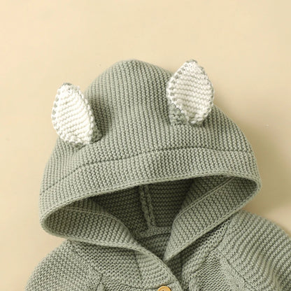 Hooded Cable Knitted Infant Jumpsuit - Just Kidding Store