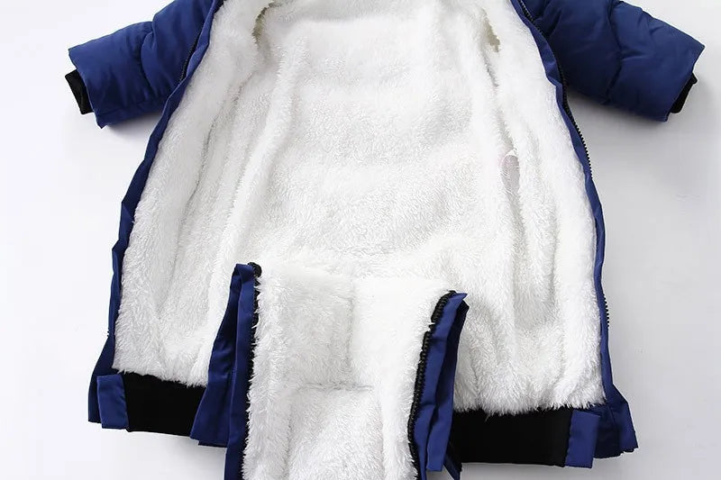 Infant Snowsuit - Warm Hooded Jumpsuit Set - Just Kidding Store