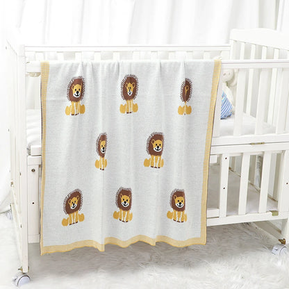 Baby Lion Cotton Knitted Blanket - Just Kidding Store