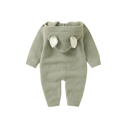 Hooded Cable Knitted Infant Jumpsuit - Just Kidding Store