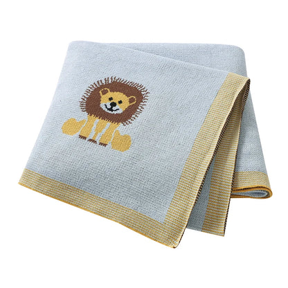 Baby Lion Cotton Knitted Blanket - Just Kidding Store