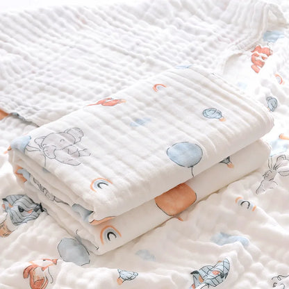 6 Layers Cotton Muslin Swaddle Blanket - Just Kidding Store